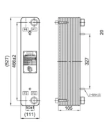 Паяный пластинчатый теплообменник SAC052-40-45-H чертеж
