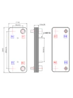 Чертеж пластинчатого паянного теплообменника exchanger--SAC030B-40