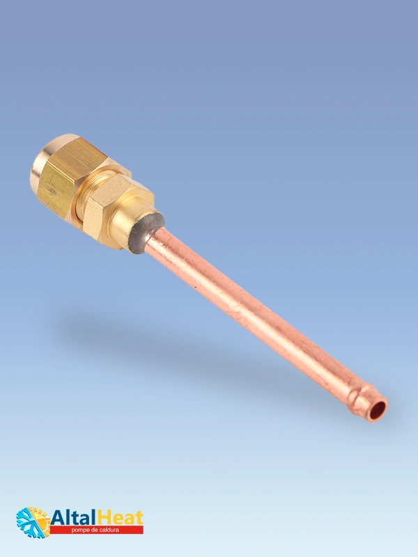 Клапан Шредера з трубкою SAE 1/4” 60 мм – заправний та сервісний форсунка для холодильних установок