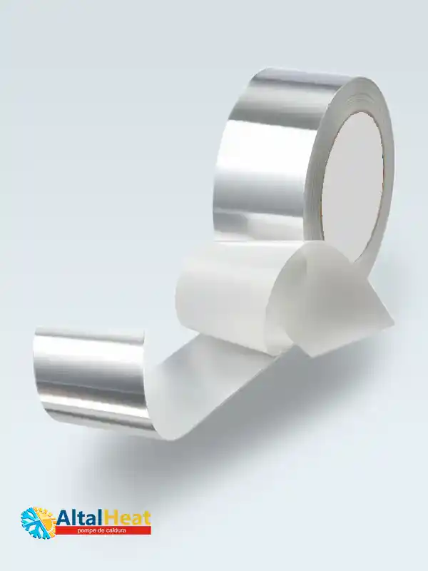 Bandă adezivă din aluminiu AF50-5.0×45 pentru ventilație, HVAC și izolații termice