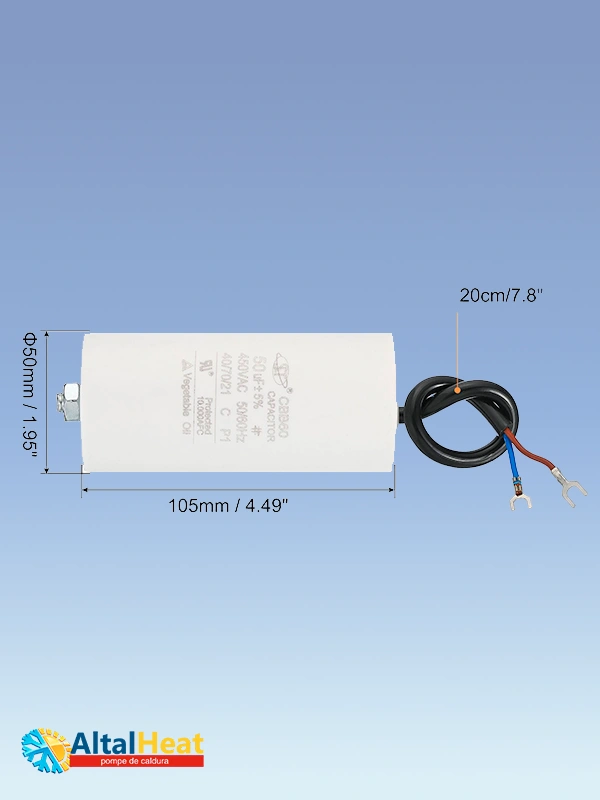 Condensator de pornire CBB60 50 μF 450 V Condensator de pornire CBB60 50 μF 450 V pentru compresoare