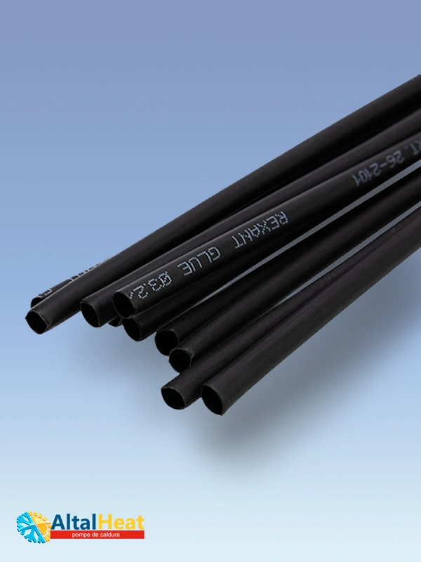 Tub termocontractabil negru 10 mm pentru protecția și izolarea cablurilor electrice